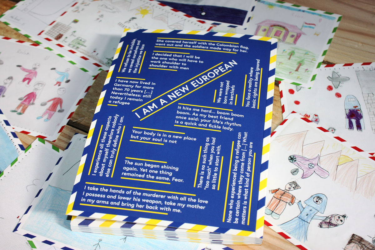 LetterstoEurope-Bookdesign-Buchgestaltung-Cover-GefluechteteFrauen-01 Die Rückseite fasst alle Zitate aus den Erzählungen zusammen.