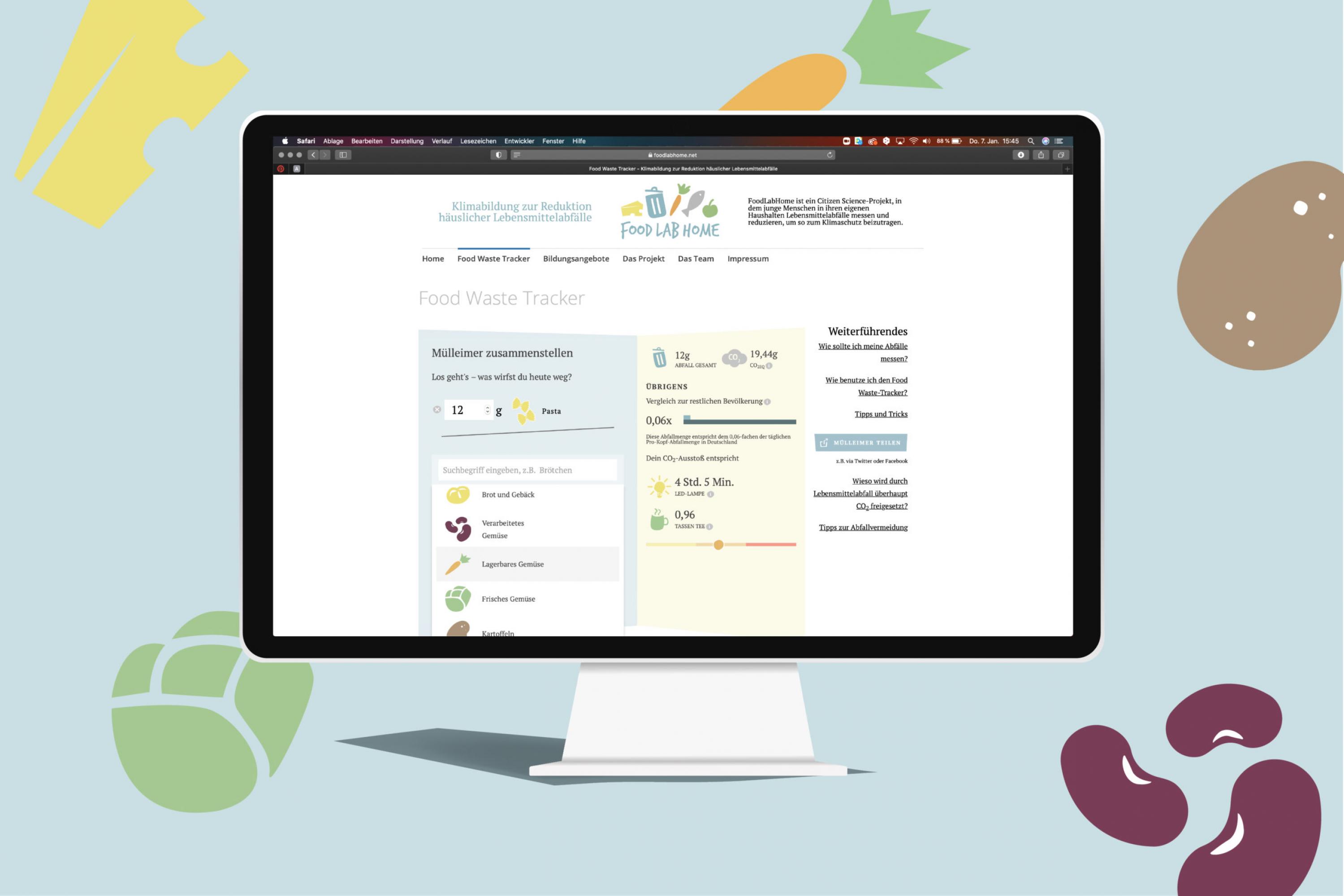 Vorschau-Bild: Food Lab Home – Rechner für Lebensmittelabfälle