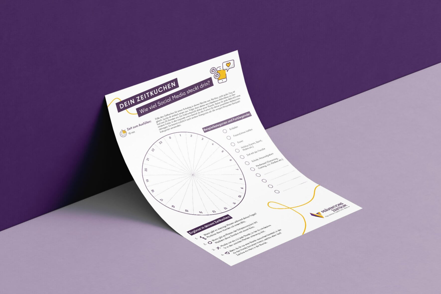 Zeitkuchen-Arbeitsblatt